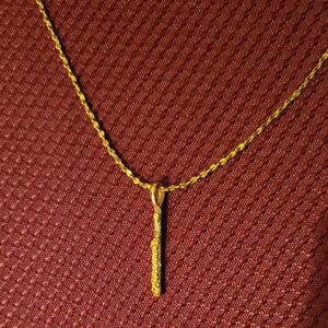 Gold Tone Flute Piccolo Pendant Necklace 19" chain